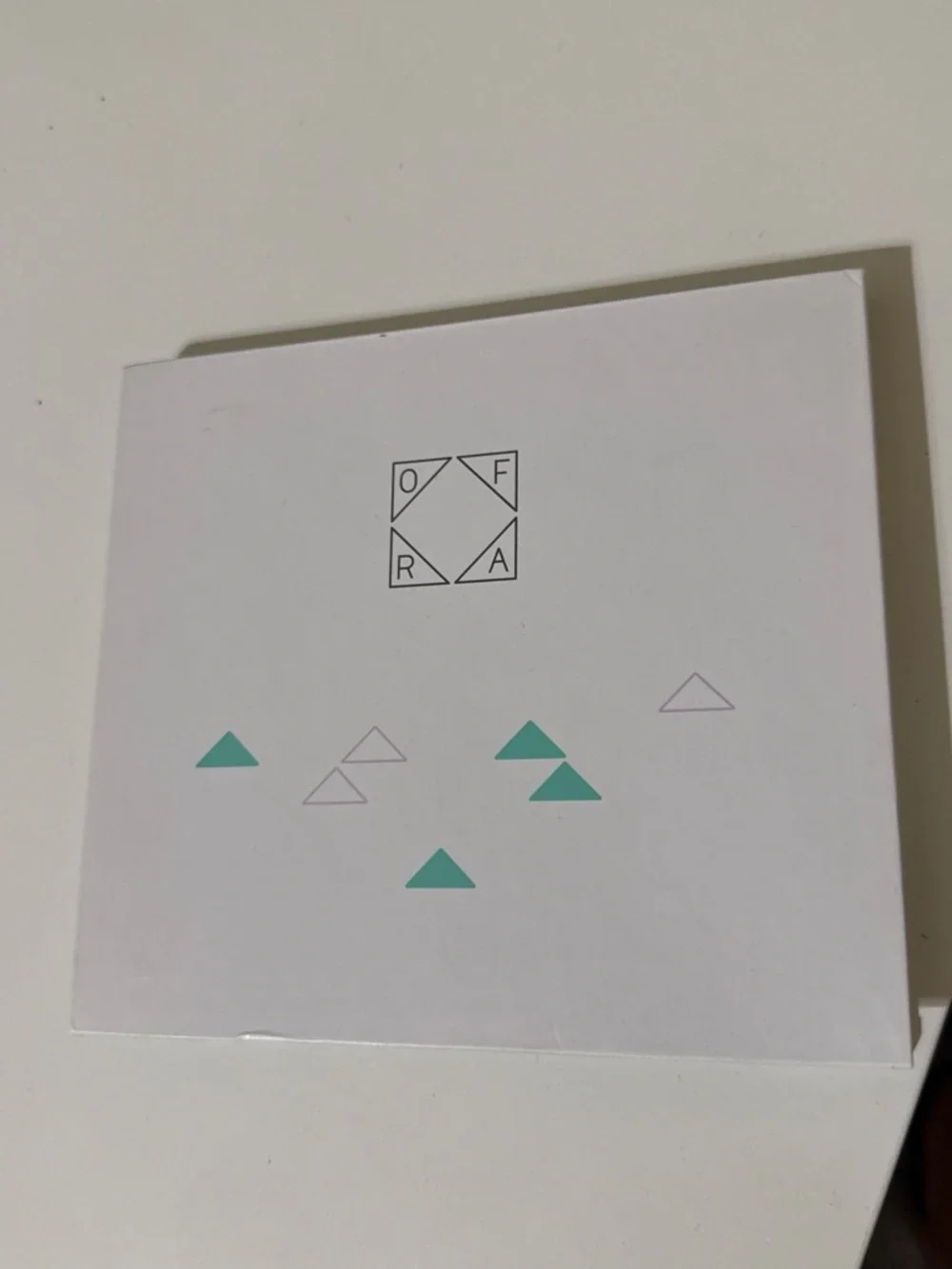 OFRA Decorative Box in White with Teal and Light Purple Triangles